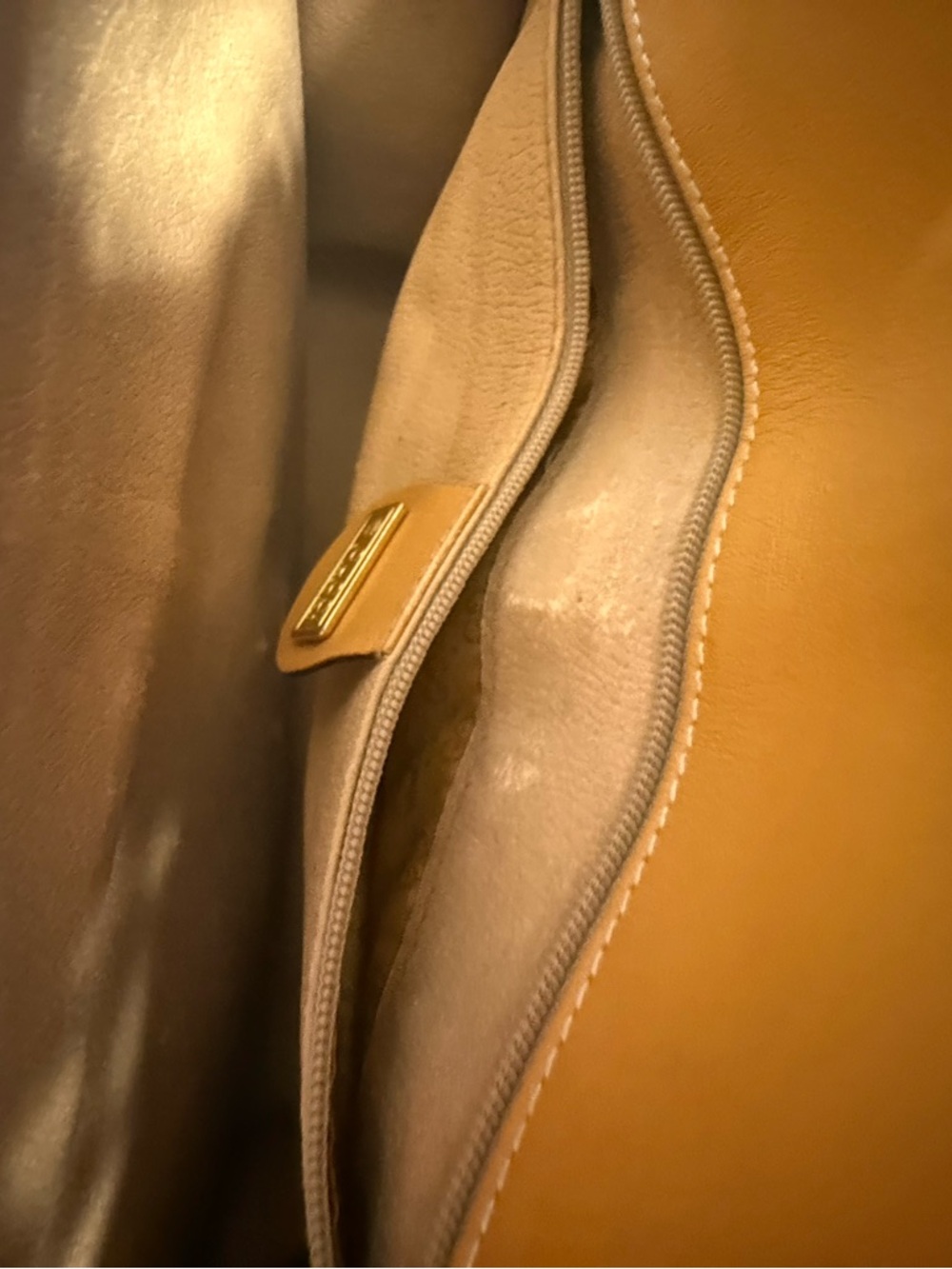 Gucci Beige Canvas Crossbody with Tan Leather and Green-Red Stripe - Picture 8 of 9